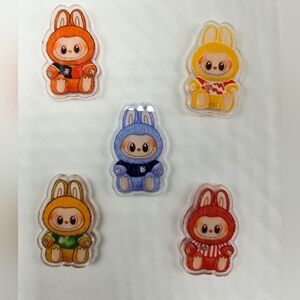 Set of 5 Labubu Magnets The Monsters Pop Mart Handmade Fridge Office Decor OOAK